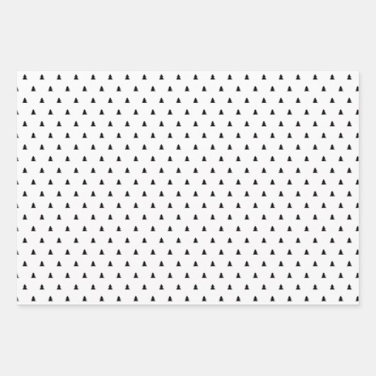 Minimale zwarte witte Scandi-kerst Inpakpapier Vel (Voorkant)