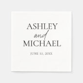 Minimale zwarte witte scriptdatum voor Bride- en G Servet (Voorkant)