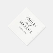 Minimale zwarte witte scriptdatum voor Bride- en G Servet (Hoek)