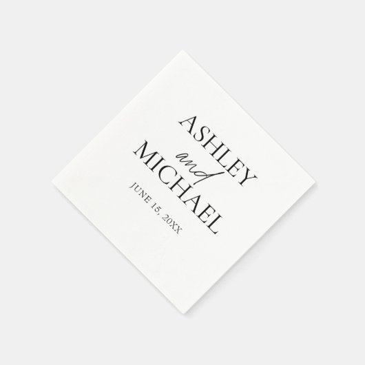 Minimale zwarte witte scriptdatum voor Bride- en G Servet (Hoek)