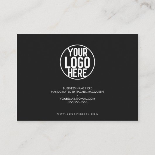 Minimale zwarte witte scriptklant Hartelijk dank Visitekaartje (Achterkant)