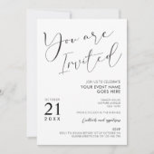 Minimale zwarte witte scriptpagina voor Logo Kaart (Voorkant)