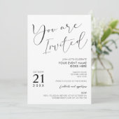 Minimale zwarte witte scriptpagina voor Logo Kaart (Staand voorkant)