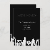 Minimale zwarte witte skyline die we verplaatst he aankondiging (Voorkant / Achterkant)
