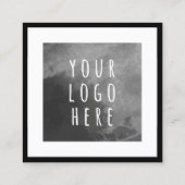 Minimale zwarte witte sociale media Uw Logo Vierkante Visitekaartje (Achterkant)