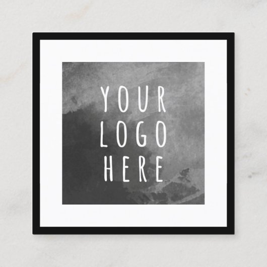 Minimale zwarte witte sociale media Uw Logo Vierkante Visitekaartje (Achterkant)