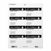 Minimale zwarte witte sojakandel voor logo etiket (Full Sheet)