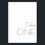 Minimale zwarte witte speelgoedtypografie ONE Kaart<br><div class="desc">Moderne,  minimalistische zwarte witte,  speelse Typografie Weddenschap één tabelnummer</div>