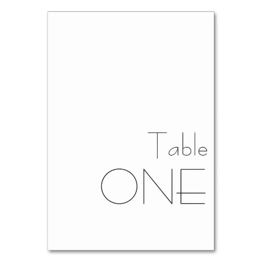 Minimale zwarte witte speelgoedtypografie ONE Kaart (Voorkant)