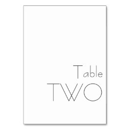 Minimale zwarte witte speelgoedtypografie TWO Kaart