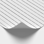 Minimale zwarte witte streepjes strepen moderne cadeaupapier (Hoek)