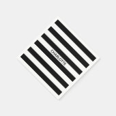 Minimale zwarte witte strepen, aangepaste naam sti servet (Hoek)