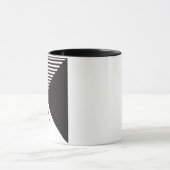 Minimale zwarte witte strepen Geo Aangepaste naam Mok (Midden)