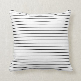 Minimale zwarte witte streping Sierkussen