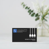 Minimale zwarte witte stroomkabels visitekaartje (Staand voorkant)