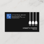 Minimale zwarte witte stroomkabels visitekaartje (Voorkant)