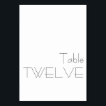 Minimale zwarte witte tapijtfoto TWELVE Kaart<br><div class="desc">Moderne,  minimalistische zwarte witte,  speelse Typografie Weddenschap TWELVE-tabelnummer</div>