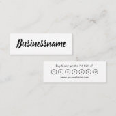 Minimale zwarte & witte trendloyaliteitskaart mini visitekaartje (Voorkant / Achterkant)