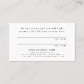 Minimale zwarte & witte typografie aanbevelingskaartje (Achterkant)