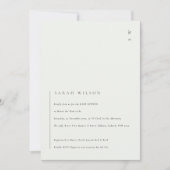 Minimale zwarte witte Typografie Baby shower Uitno Bedankkaart (Voorkant)