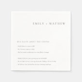 Minimale zwarte & witte Typografie Fun Facts Servet (Voorkant)