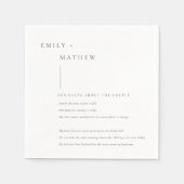 Minimale zwarte & witte Typografie Fun Facts Servet (Voorkant)