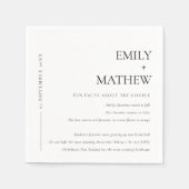 Minimale zwarte & witte Typografie Fun Facts Servet (Voorkant)