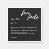 Minimale zwarte & witte typografie Fun Fewdding We Servet (Voorkant)