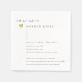 Minimale zwarte witte Typografie Gold Heart Fact Servet (Voorkant)