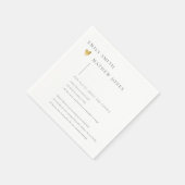 Minimale zwarte witte Typografie Gold Heart Fact Servet (Hoek)