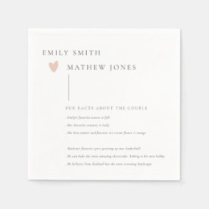 Minimale zwarte witte Typografie Roze hartslag Fei Servet