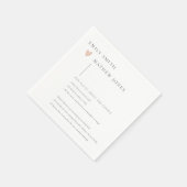 Minimale zwarte witte Typografie Roze hartslag Fei Servet (Hoek)