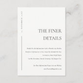 MINIMALE ZWARTE WITTE TYPOGRAFIE TROUW DETAILS INFORMATIEKAARTJE (Voorkant)