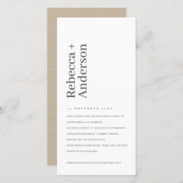 MINIMALE ZWARTE & WITTE TYPOGRAFIE TROUWKAART UITN BEDANKKAART