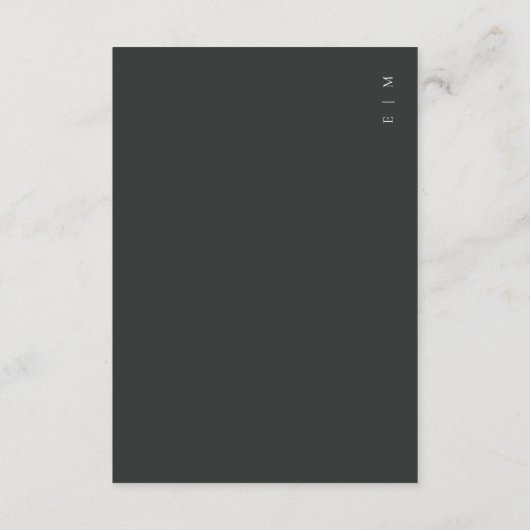 Minimale zwarte witte Typografie Weddenschappen Informatiekaartje (Achterkant)