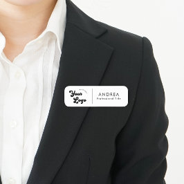 Minimale zwarte witte veiligheidspeld Aangepaste L Naamplaatje