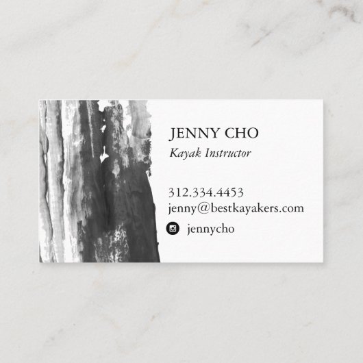 Minimale zwarte witte verfband visitekaartje (Achterkant)