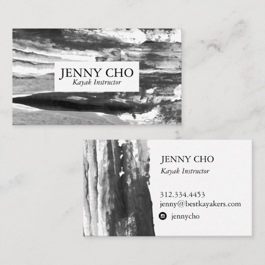 Minimale zwarte witte verfband visitekaartje (Voorkant / Achterkant)