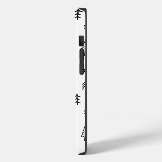 Minimale zwarte witte winterpatroontnaam Case-Mate iPhone case (Achterkant / Links)