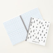 Minimale zwarte witte winterpatroontnaam notitieboek (Binnen)