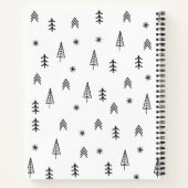 Minimale zwarte witte winterpatroontnaam notitieboek (Achterkant)