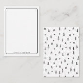 Minimale zwarte witte winterpatroontnaam notitiekaartje (Voorkant / Achterkant)