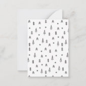 Minimale zwarte witte winterpatroontnaam notitiekaartje (Achterkant)