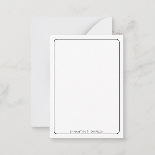 Minimale zwarte witte winterpatroontnaam notitiekaartje (Voorkant)