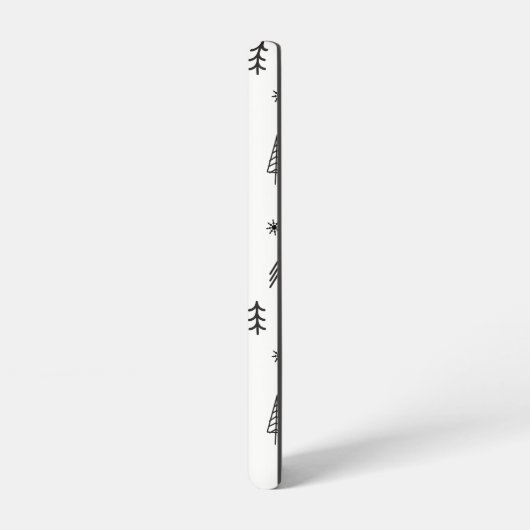 Minimale zwarte witte winterpatroontnaam samsung galaxy hoesje (Linkerkant)