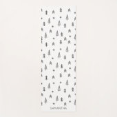 Minimale zwarte witte winterpatroontnaam yogamat (Voorkant)