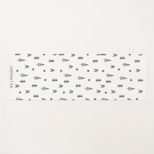 Minimale zwarte witte winterpatroontnaam yogamat (Voorkant (horizontaal))
