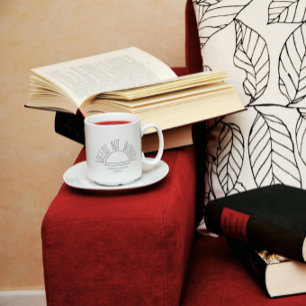 Minimale zwarte witte zon inspirerend Mok