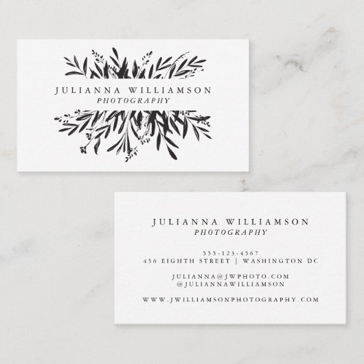 Minimale zwarte witte, zwarte, professionele grafi visitekaartje (Voorkant / Achterkant)