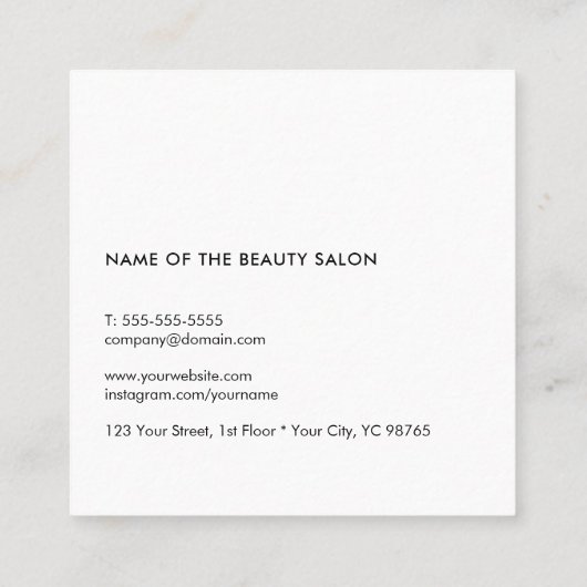 Minimale zwarte wolkschaar, haarlijst vierkante visitekaartje (Achterkant)